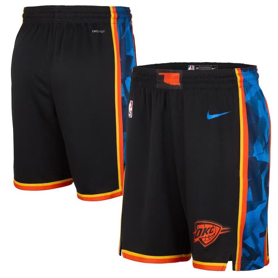 2025 Men NBA Oklahoma City Thunder Shorts Nike Black